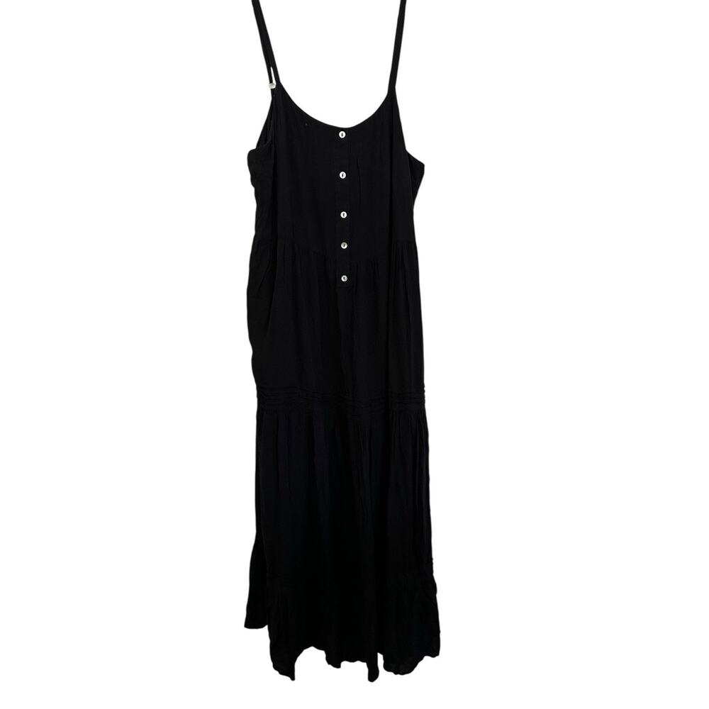 Lulus Favorite of the Day Tiered Maxi Dress Women XL Lined Black Boho Beach - Picture 3 of 11